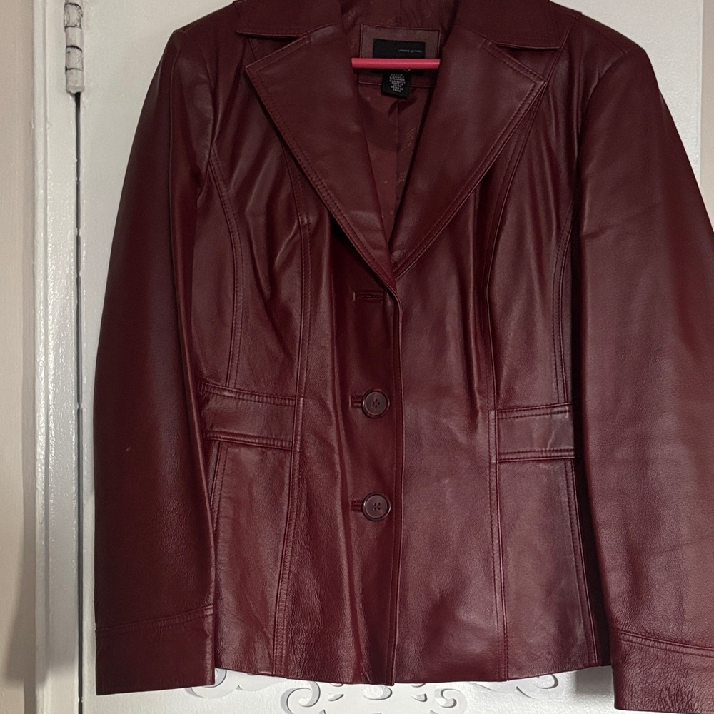 East 5th Deep Red Leather Jacket
